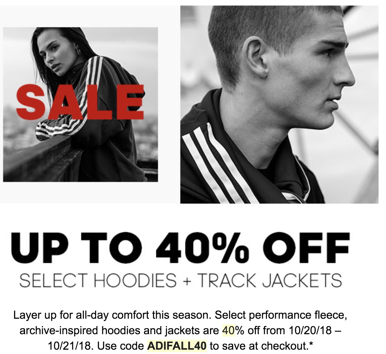 Heskicks on Twitter "40 off adidas Fall Apparel! Use code ADIFALL40