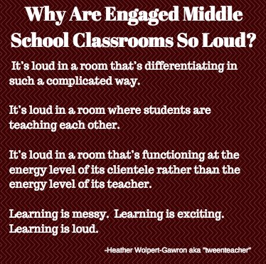 Learning in a middle school classroom should be LOUD! #middleschool #education