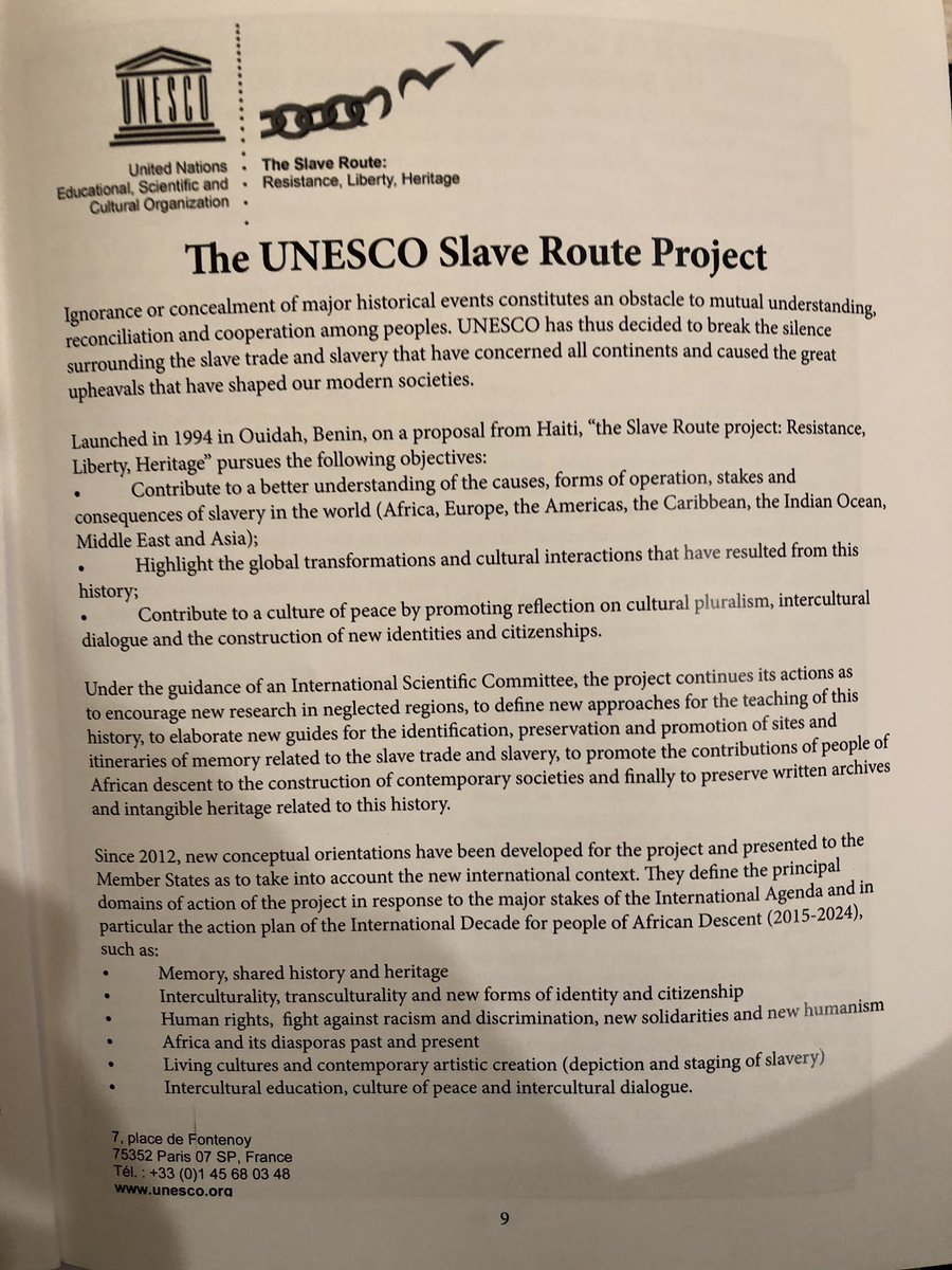 MauritaColey's tweet photo. .@UNESCO @UNEScoSlaveRou1 Overwiew of @UNESCO Slave Route Project by #DrAliMoussaIye, Chief, followed by tour. @NatlParkService #NatlRegister of #Historic Places. We are telling the truths of #BlackGeorgetown https://t.co/6FbXn7ANg6