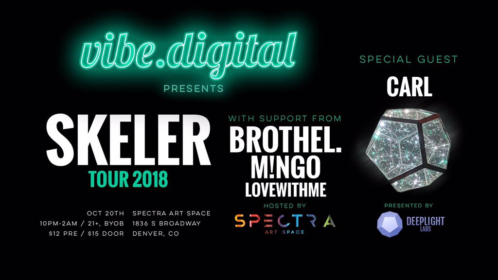 vibedigitalUSA's tweet image. ⚡️🔥Tonight in Denver🔥⚡️

@skelermusic 
@brothelmusic 
@manlikemingo 
@lovewithmemusic 

Doors: 10pm
Tix: $15
Age: 21+