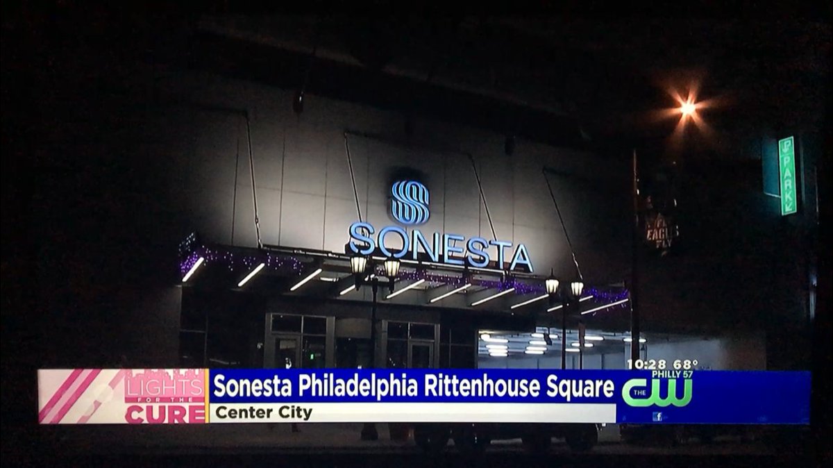SonestaPhilly's tweet photo. SPOTTED! #SonestaPhilly on @CBSphilly showcasing our #Pinklights in support of #BreastCancerAwareness! ππ Experience our #Pinkmenu in ArtBar with proceeds going to @LivingBeyondBreastCancer. https://t.co/E1WyM4SnjM