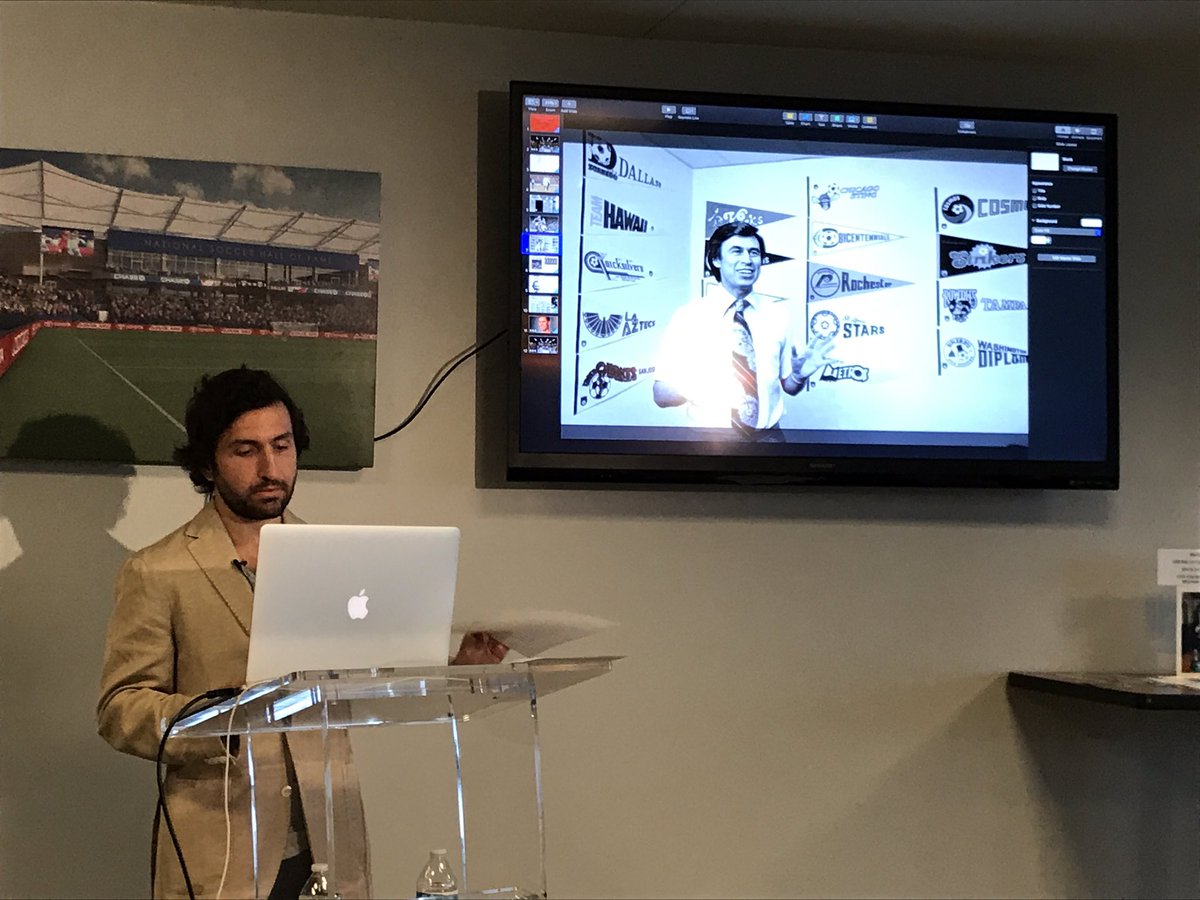 DrDKilpatrick's tweet photo. George Kioussis on Phil Woosnam &amp; the reformist impulse in US Soccer. #SASH18 #NASL50 https://t.co/vv7qdHU7mf