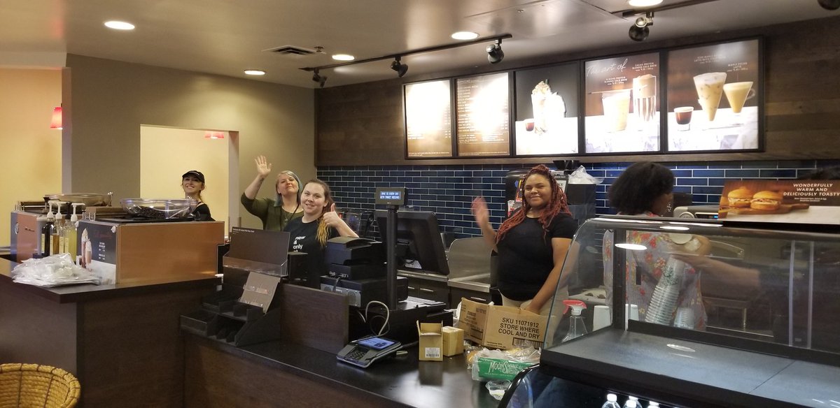 Getting ready for the reopening. Come and get you caffeine fix. #hardworkingteam  #t1132 #starbucks #Target