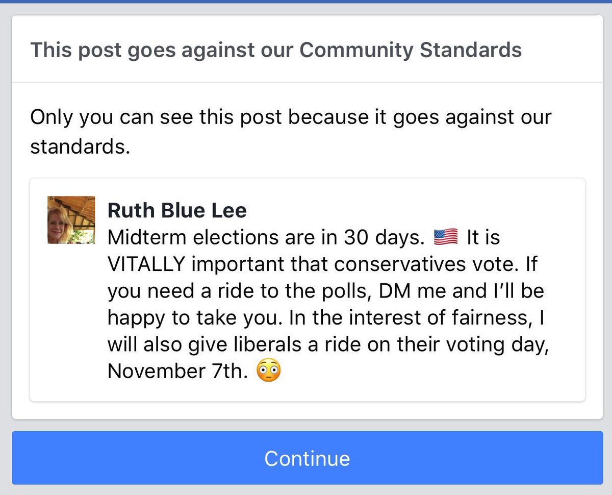 Just wanted y’all to see what Facebook is doing to conservatives. #YouCan’tSilenceMe