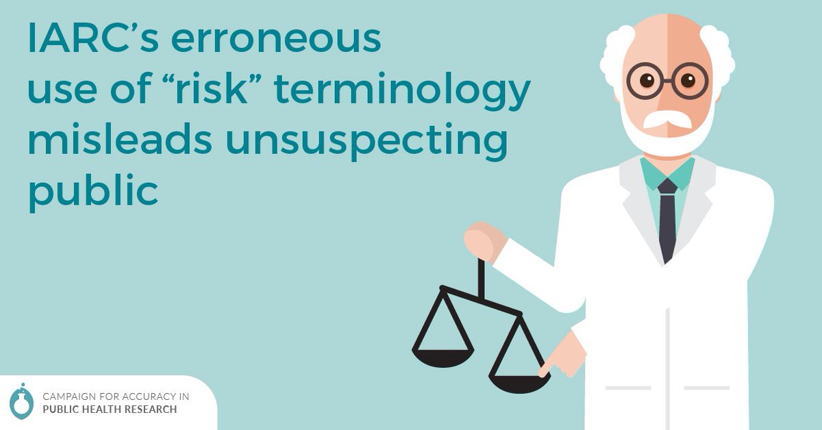 Though IARC uses the word “risk” in its monograph titles, it does not consider the actual risk of developing cancer based on exposure under real world circumstances: ow.ly/hEKE30m19dx