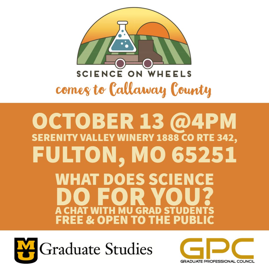 SoWmissouri's tweet photo. Presenting our kick-off event this semester with a mix of new and old faces. Swing by for a good drop of wine and some science this weekend at #serenityvalleywinery in Callaway County with @SoWmissouri https://t.co/rMWpUpM5To
