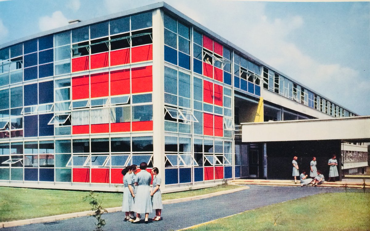 OSaumarezSmith's tweet photo. A colour chart for Pilkingtons glass cladding screens, and a few of the post-war buildings enlivened by them: https://t.co/1AHSAyR5wc