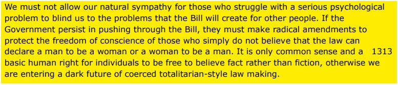 Sometimes whilst reading these comments, I feel queasy. Because where we are now is pretty much exactly where some people saw us going.Cathain: "A basic human right for individuals to be free to believe fact rather than fiction""coerced, totalitarian-style law making"