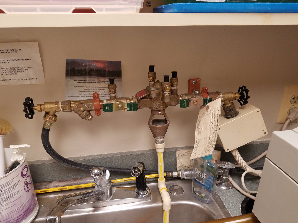 DurancePlumbing's tweet photo. Dental Office Backflow Testing.  WSSC requires dental office backflow preventer testing once a year.  If you would like more information give me a call at 301.270.6663 
#WSSCbackflowtesting
#wssclicensedplumber https://t.co/l0TUT9SJ89