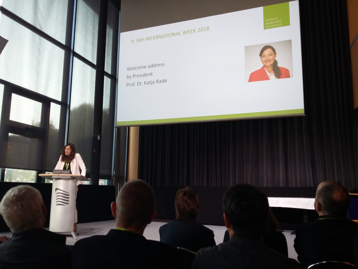 PoppySkarli's tweet photo. Enjoying my teacher exchange in @SRHHeidelberg. 250 exchange students 26 teachers welcomed by Prof. Katja Rade. https://t.co/4P436IiVNY