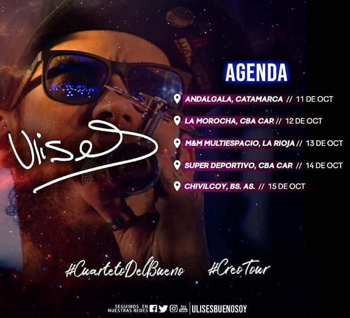 SintoniaUlisera's tweet photo. ¡AGENDA SEMANAL!

🇦🇷 #Jueves: Andalgala - Catamarca.
🇦🇷 #Viernes: La Morocha - CBA Capital.
🇦🇷 #Sabado: M&amp;M Multiespacio - La Rioja.
🇦🇷 #Domingo: Súper Deportivo - CBA Capital.
🇦🇷 #Lunes: Chivilcoy - Prov Bs As.

#CuartetoDelBueno #Cartelera #CreoTour https://t.co/5ZUy1ELmMH