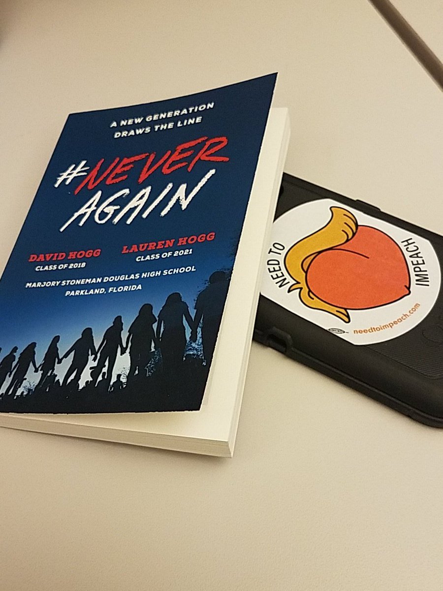 JusticeZealot's tweet photo. @davidhogg111 and @lauren_hoggs Just finished reading #NeverAgain. Heart-breaking, inspiring, SO important. Everyone needs to read. Keep fighting and keep inspiring! #NeverAgain #MarchForOurLives #Vote #GetEmAllOut #Need2Impeach https://t.co/UxDoqysqHp