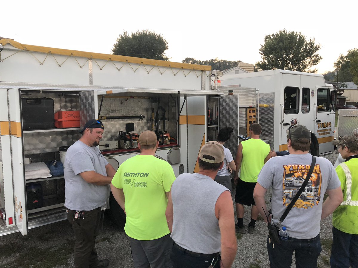 SmithtonVFD's tweet photo. Last night we hosted members of Station 19 (Yukon) at our station for some equipment familiarization on each other’s trucks. This was a great step in working more fluidly with one another! https://t.co/0Bw9tkmVaD