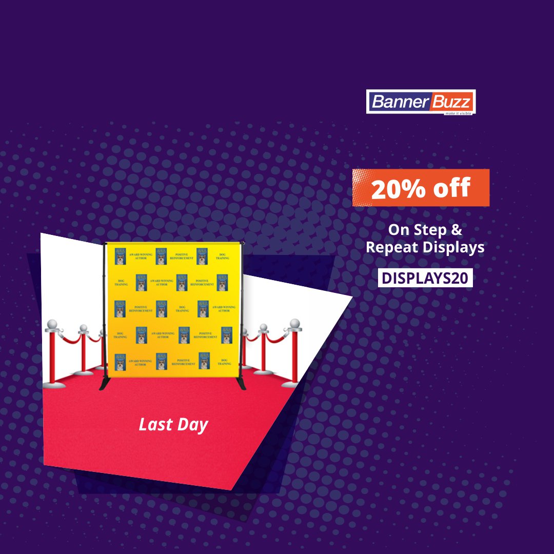 banner_buzz's tweet photo. LAST DAY!
Here's a chance to perfect your appearance!
Get your own Step & Repeat Display today!
Discount Link - https://t.co/APZaBpkDzwβ¦
#OfferAlert #OfferOnBanners #Offer #Discount #Marketingmaterial #StepandRepeatBanner #StepAndRepeatDisplay https://t.co/z7MXmCDbhY