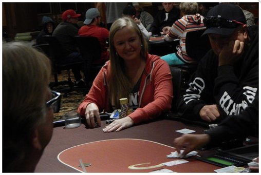 PokrLeagNations's tweet photo. Sending lots of run good to Heather Alcorn in Day 3 of the $1,700 Main Event #WSOP Circuit - @HorseshoeSI. 8 remain &amp; play resumes today with $129,654 up top, the WSOP ring, &amp; entry into the 2018 Global Casino Championship!

#PLONProud #PLONStrong #MoreWomen #poker #wsopc https://t.co/dkeyh2Obvw
