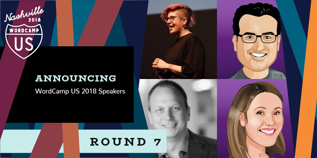 WordCampUS's tweet photo. We're excited to announce our seventh round of #WCUS speakers. Welcome to the lineup @karmatosed, @jdevalk, @MariekeRakt, and @dgorton! https://t.co/xrFq98fKzn #WordPress #WordCamp https://t.co/Jre5v846Q6