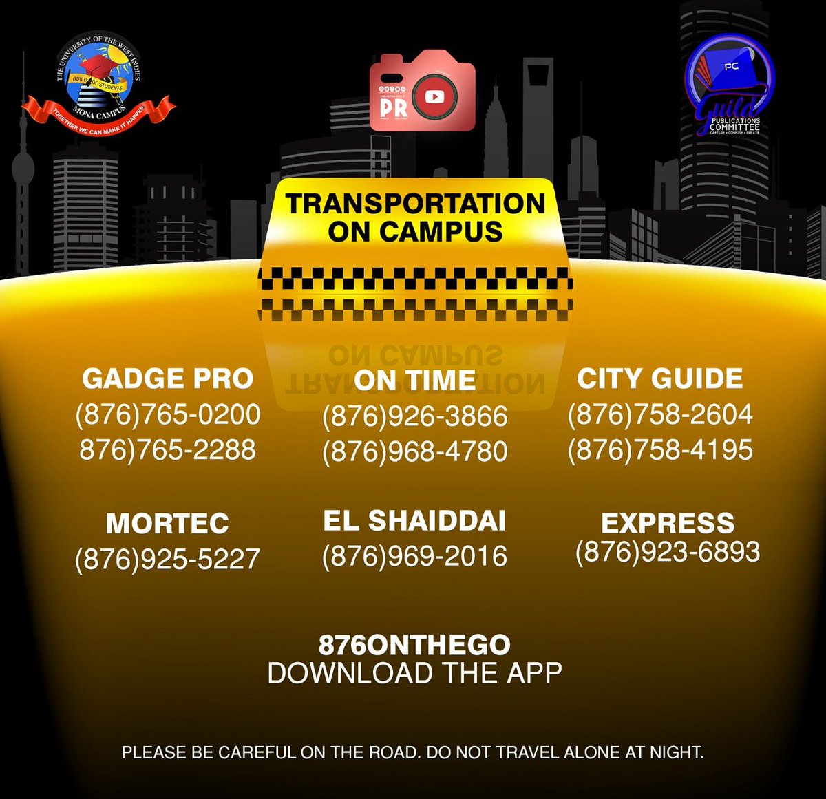 UWIMonaGuild's tweet photo. “67, 67 make your way ... the cab will be there in less than 3” 🚕💨
Dont you just love hearing those words? For convenience while travelling in Kingston, here is a list of a few taxi operator numbers to contact when going on the road. 
#iRepMyGuild https://t.co/ZxPTBvGxZt