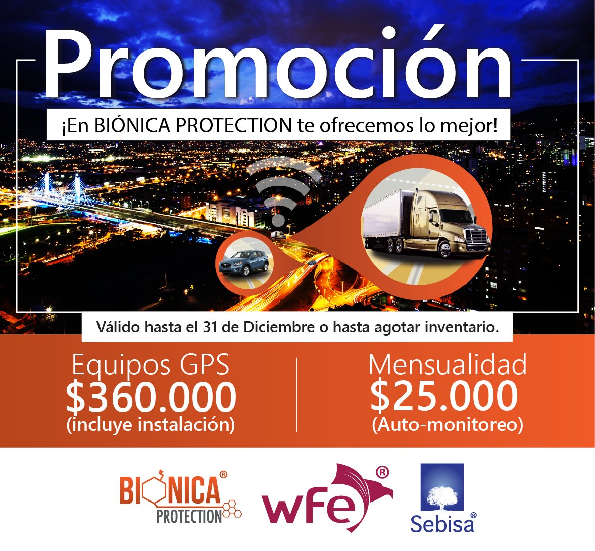 GrupoWFE's tweet photo. En BIÓNICA PROTECTION te ofrecemos lo mejor
¡Aprovecha nuestra promoción!
#BionicaProtection #MonitoreoSatelital #GrupoWFE
Torre Grupo WFE Calle 33 # 74 E 90
Juan del Corral Cra. 51 D # 60 – 70
Tel: 448 5757 https://t.co/wtNjljPQcc