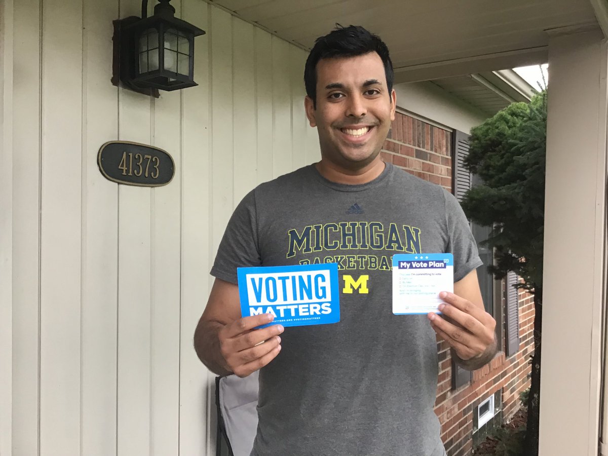 JamesPTP5's tweet photo. Muhammad is a Canton Michigan Democrat committed to vote on November 6 and ready with a voting plan! #VotingMatters #BlueWave #MI11 https://t.co/5nyL2TdSac