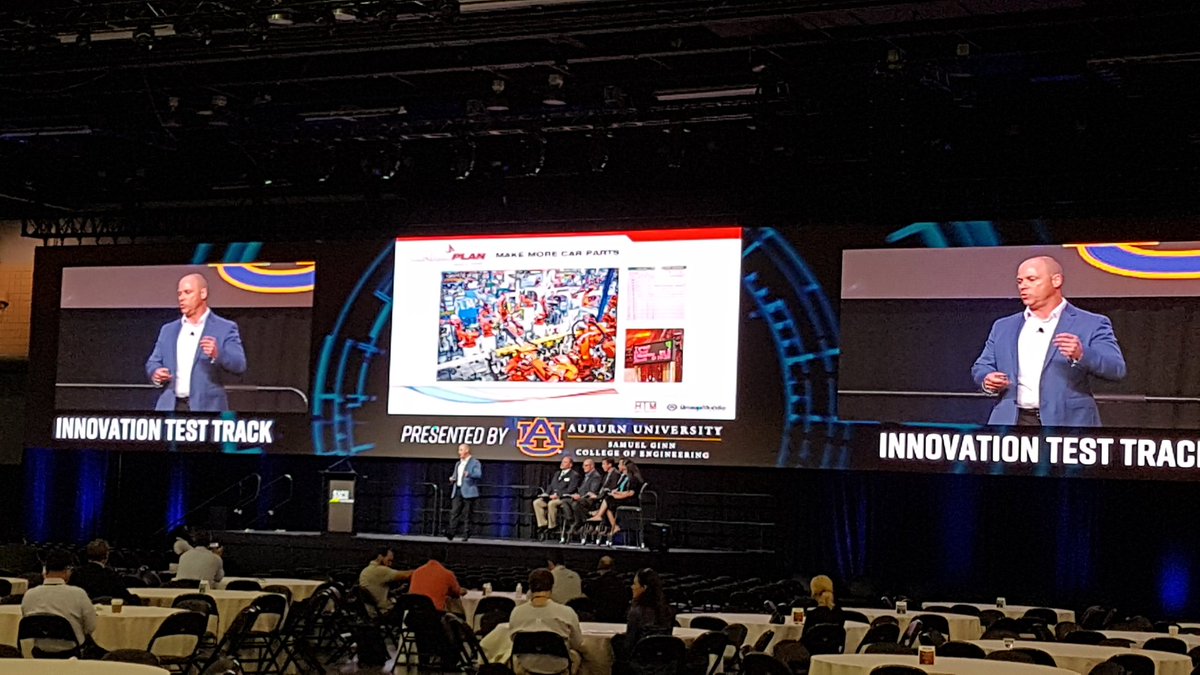 HTMSensors's tweet image. Bob Hooper talking about ActionPlan with the Southern Automotive Conference.  Call us to find your top causes of downtime, at the input level, and how to make more car parts.