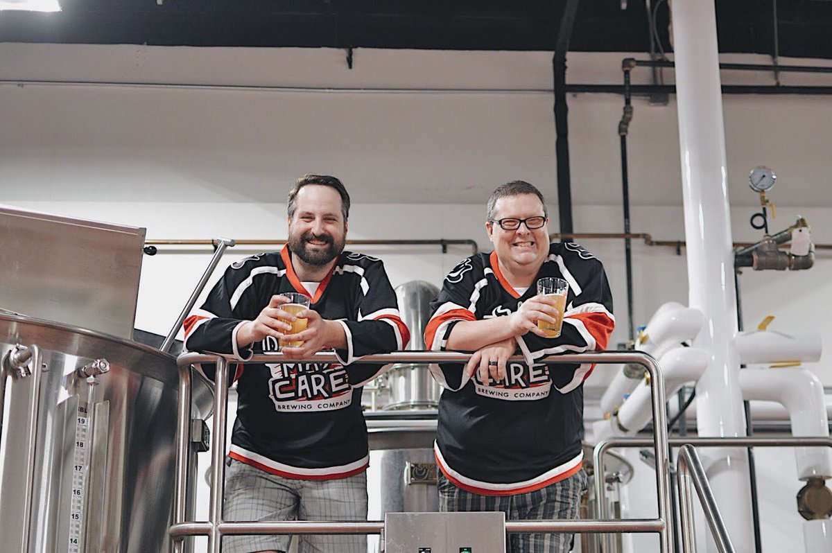 devilmaybeer's tweet photo. On this #Thanksgiving, we’re thankful to finally be doing what we love most - making #craftbeer for people who love great beer! Thank you all for letting these two guys pursue their dream jobs. 🍻🦃 #BrewItTo11 https://t.co/cnknhOE0VQ