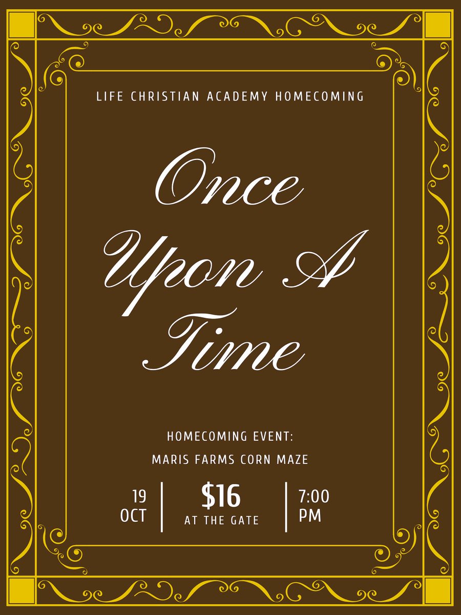 LCAASB's tweet photo. The 2018 Homecoming Theme is...Once Upon A Time! Let’s travel into your favorite childhood stories and classic fairytales, complete with mythical creatures, picturesque castles, and enchanted lands! 📜🥀 https://t.co/UkeKW0WEFF