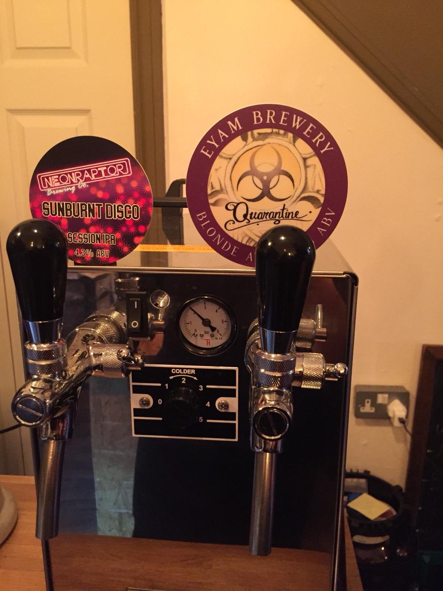 Society_Cfield's tweet photo. On the taps this week is @neonraptorbrew Sunburnt Disco - Session IPA & @EyamBrewery Quarantine - Blonde Ale
#CraftBeer #Beer #Ale #Chesterfield #Derbyshire #ChesterfieldCraft #DerbyshireAles #Local https://t.co/HxaY6cx1Ea