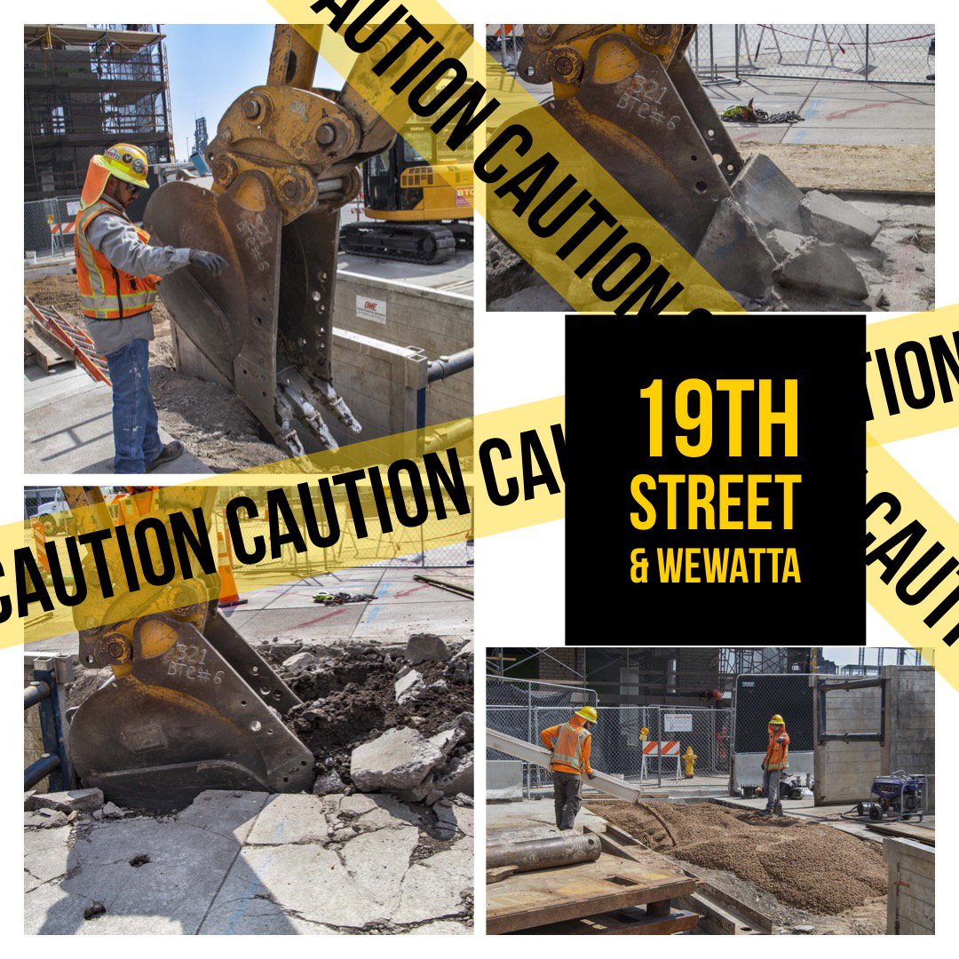 bt_construction's tweet photo. As part of our work for Xcel Steam this summer, #BTConstruction had to #OpenCut through a very congested 19th Street to install a new 8" water service in downtown #Denver. #TeamBTC #COConstruction https://t.co/8vYL9r7wx8