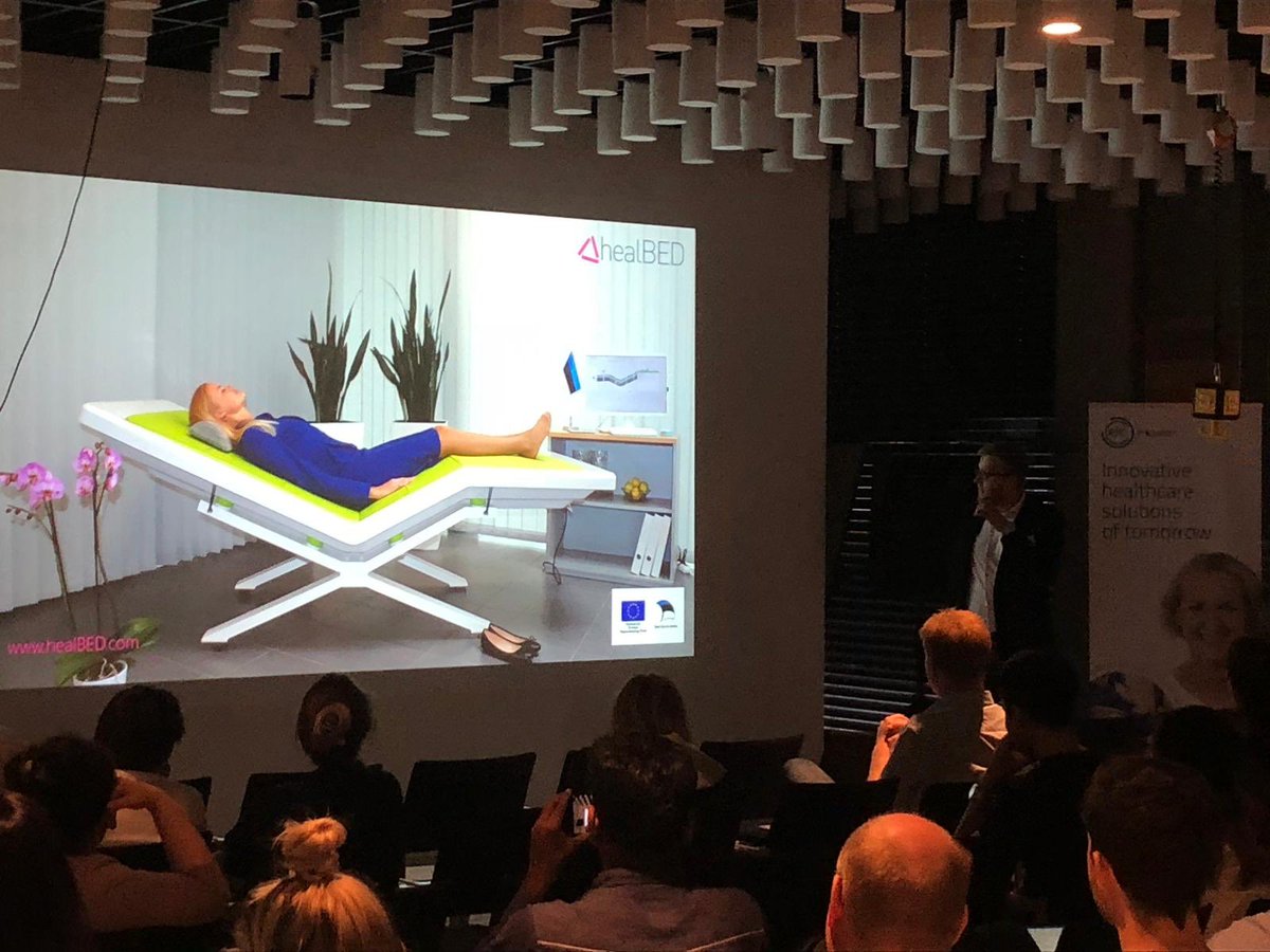 healbed's tweet photo. #Pitching #Smartdo #healbed therapy bed at competition #SiemensHealthineers in #Erlangen #Germany. Could healBED be future treatment against #Depression? The semifinal is ongoing. #healBED #startup #siemens #vibroacoustictherapy #catspurr #HealthWaves #MusicTherapy #eithealth https://t.co/IFMuSexGj4