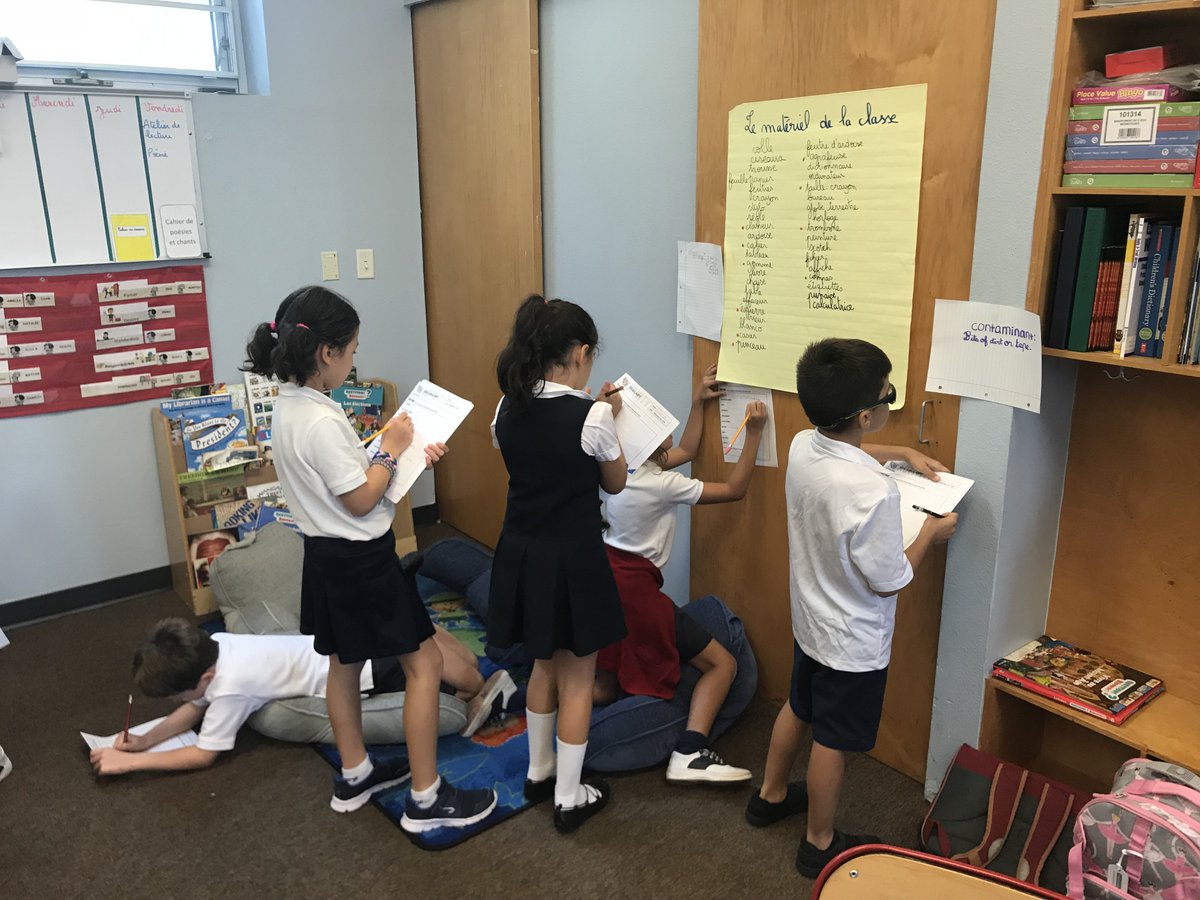 DISprimary's tweet photo. Get out of your seat! CE2 students participated in a Gallery Walk to learn key vocabulary about recycling. https://t.co/f4caONrk6B