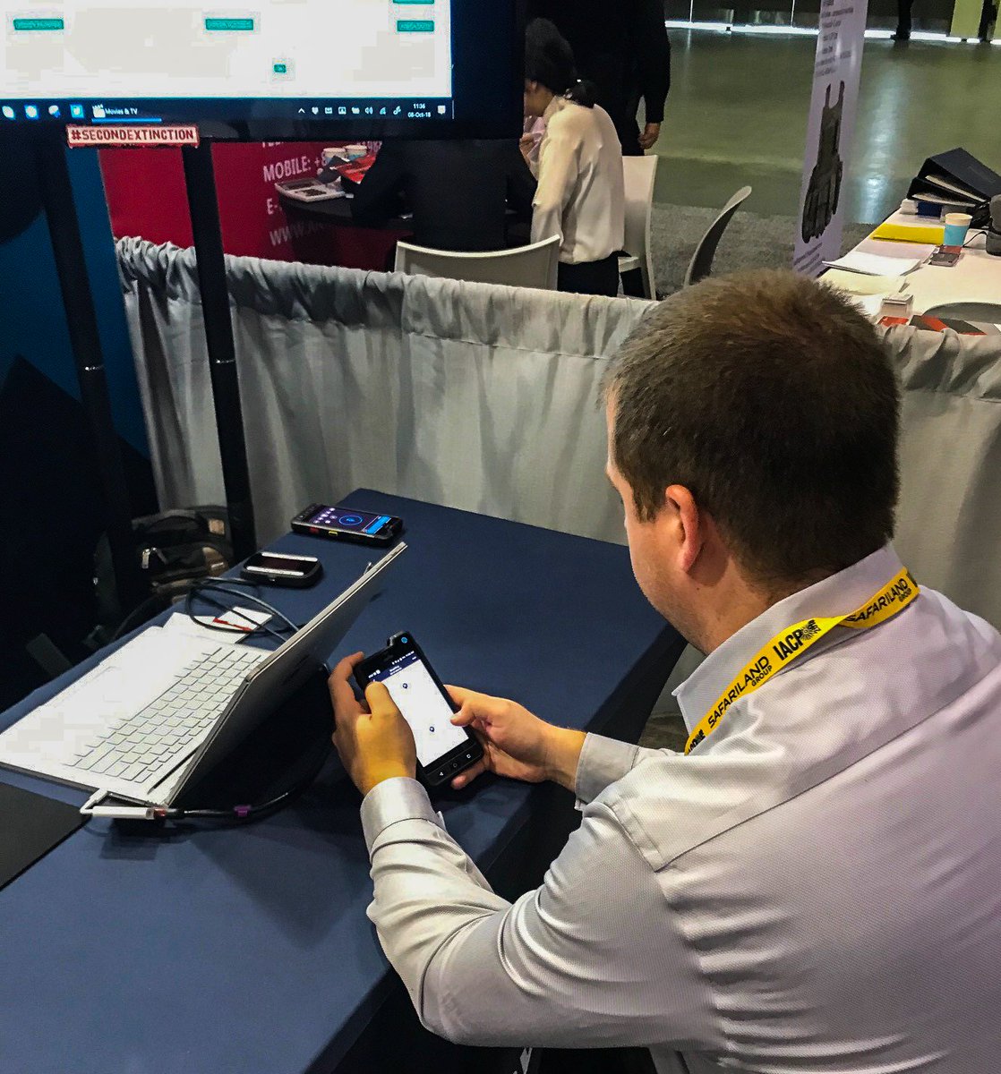 RapidDeploy's tweet photo. Its been another great day here at #IACP2018. Excited to show off the @RapidDeploy mobile app running on the #SonimXP8 and connected by @FirstNet to equip #FirstResponders in times of need.
@SonimTech #SonimTechnologies https://t.co/m9XvlimFfh