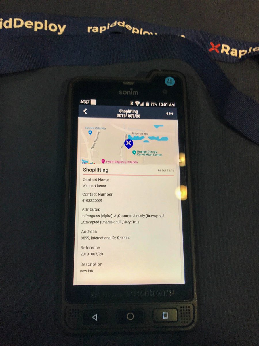 RapidDeploy's tweet photo. Its been another great day here at #IACP2018. Excited to show off the @RapidDeploy mobile app running on the #SonimXP8 and connected by @FirstNet to equip #FirstResponders in times of need.
@SonimTech #SonimTechnologies https://t.co/m9XvlimFfh