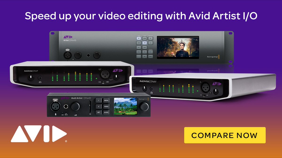 Avid's tweet photo. Get the bandwidth, versatility, and efficiency you need to capture, monitor, and output high-res media. Choose #DNxID, #DNxIV, #DNxIP or #DNxIQ to streamline your storytelling.
⠀
▶️ https://t.co/iqW85YtqUk
⠀
#Avid #monitor #interface #videoediting #encoding #capture https://t.co/myfhjX7HDo