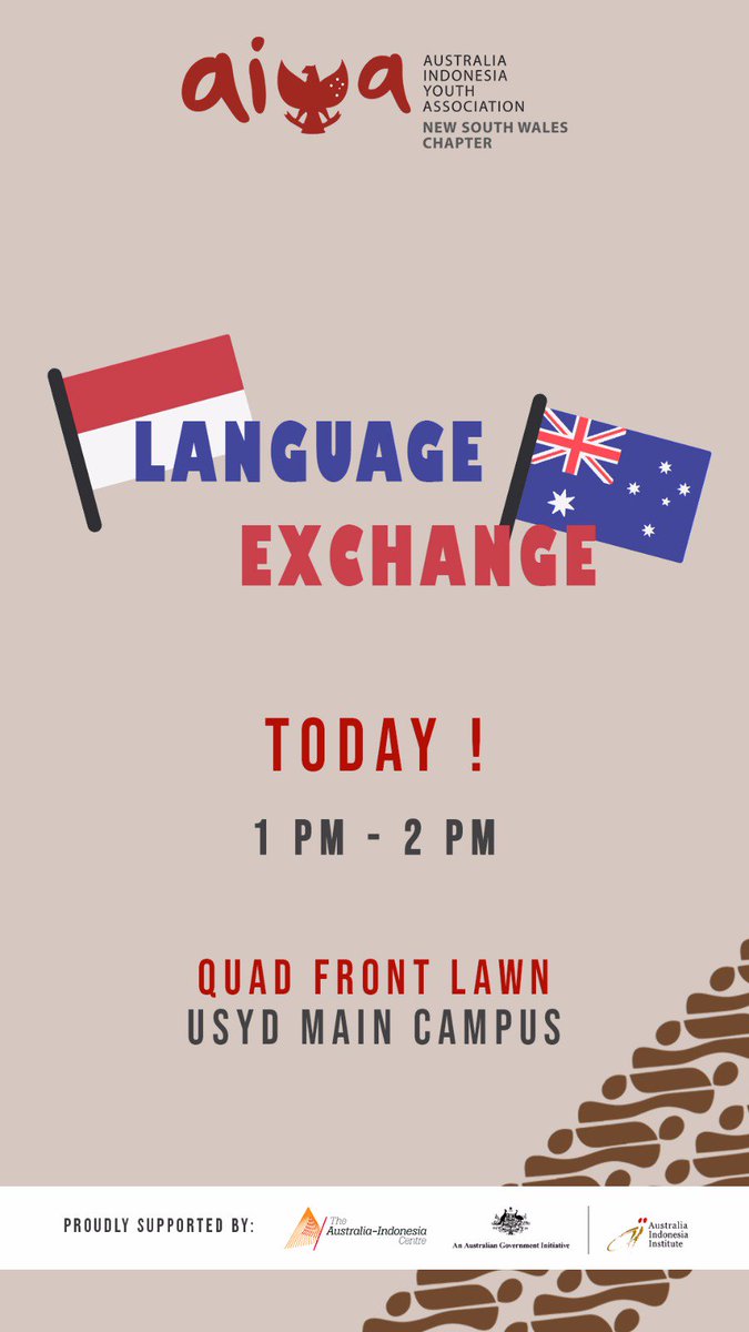 AIYANSW's tweet photo. Hi guys!

Don't forget about today. Language Exchange time!!
Sampai jumpa di tempat biasa 🙂 https://t.co/AktD02iLGE