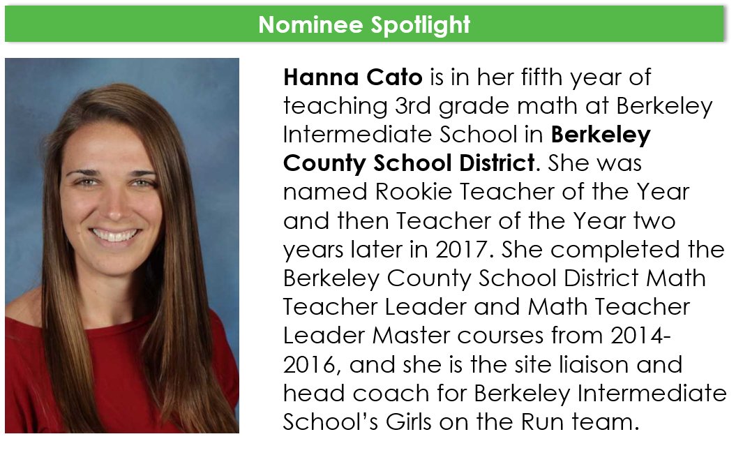 On Oct. 16, we're hosting the 'Excellence in Mathematics Teaching' awards to honor 22 exceptional math educators from around the tri-county region! In the days leading up to this event, we're spotlighting each of the nominees. Here, we honor Hanna Cato from @bcsdschools!