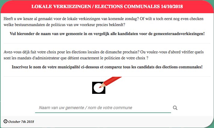 Heeft u al uw keuze gemaakt voor de verkiezingen? U kunt nu op openthebox.be de mandaten van de politici uit uw gemeente bekijken en vergelijken!