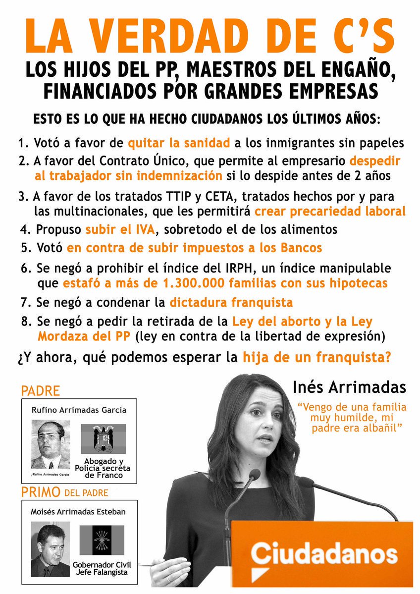 MarcSG31's tweet photo. ⏩La verdad de C's. La veritat de C's. ⏪
#TCMS #TCMS3 #GHVIP7O #Vistalegre #GHVIPÚltimaHora4 #FirstDates741 #TodosSomosParlamento #LeyBuenTrato #LoMásLeído #LlibertatPresosPolítics #llibertatpresospolíticsiexiliats #RepúblicaCatalana #RepúblicaÉsLlibertat https://t.co/vzUyMEhnS3