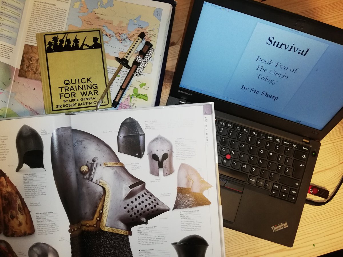 SteSharpAuthor's tweet photo. Getting down to it... #amwriting the sequel!

#darwinssoldiers

https://t.co/Tub88iX88d

#survival #scifi #war #sciencefiction #amediting #authorlife #research #history #ancientwar #ww1 #sff #soldiers #aliens #robots #dna #evolution #theorigintrilogy #samurai #knight #spartan https://t.co/IIVleFgJOh