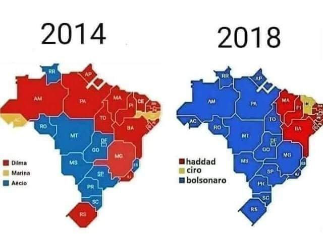 Filipe G. Martins در توییتر &quot;Algum designer estaria disposto a encarar um  projeto para construir um mapa eleitoral de ontem, levando em consideração  não o resultado nos estados, mas o das cidades?