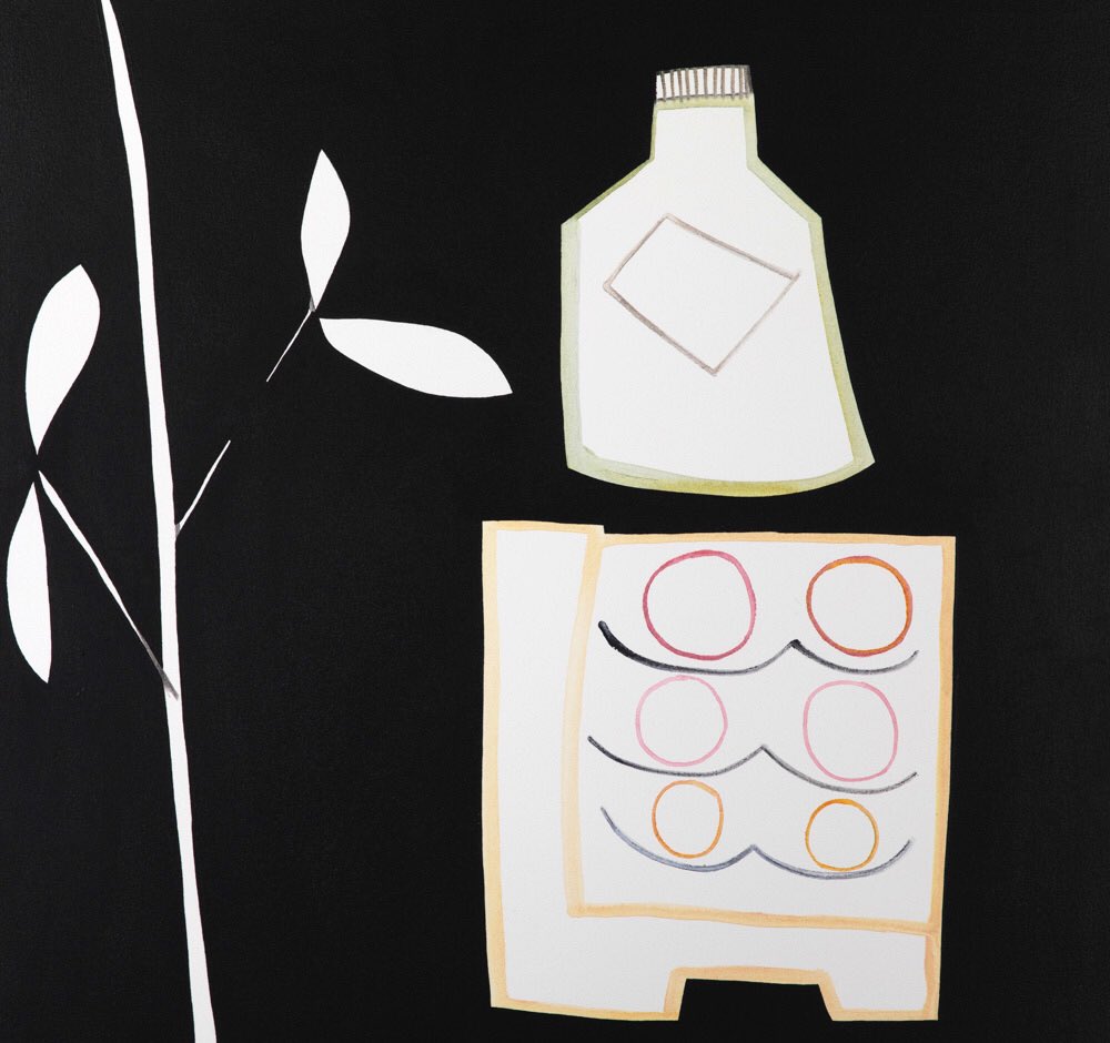 a box of peaches and a bottle of hendricks gin waiting under the black bamboo  <a href="/belgravestives/">Belgrave St Ives</a>   until oct 29