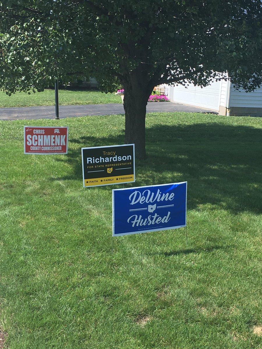 HoganJ0808's tweet photo. Do you have your yard signs up. We need your help to show that Union Co supports our Republican candidates.  We have signs in our office.  Stop by to pick them up. @UCRPOhio @UnionCountyYRs @UnionCoGOPWomen @ForSchmenk https://t.co/P20K5S5z9R