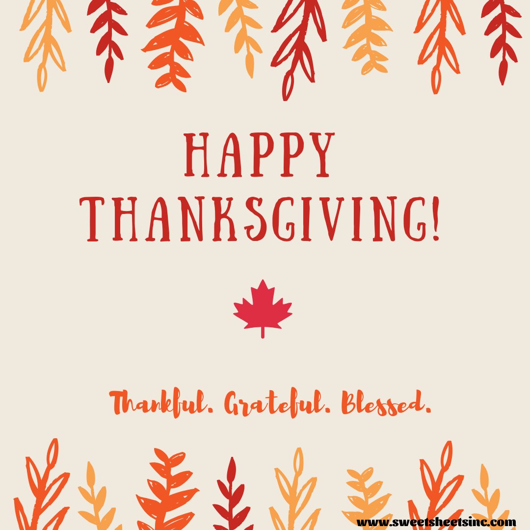 sweetsheetsinc's tweet photo. HAPPY THANKSGIVING, CANADA! #thanksgiving #SweetSheets #thankful https://t.co/rSev80Cz4l