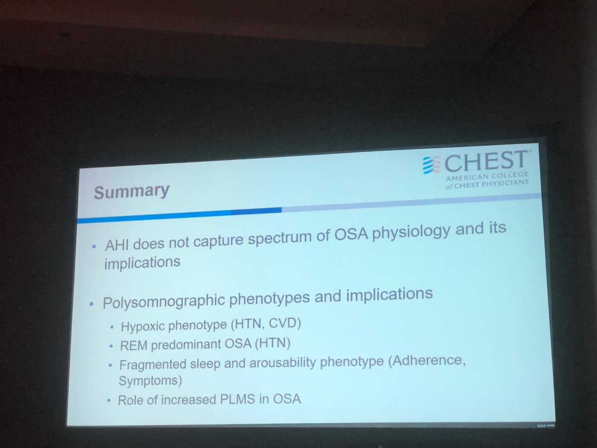 md_ritwick's tweet photo. Time to move on from AHI to more granular #sleepapnea markers. ⁦@accpchest⁩ #CHEST2018 #Chestsleep https://t.co/op1eniXrKA