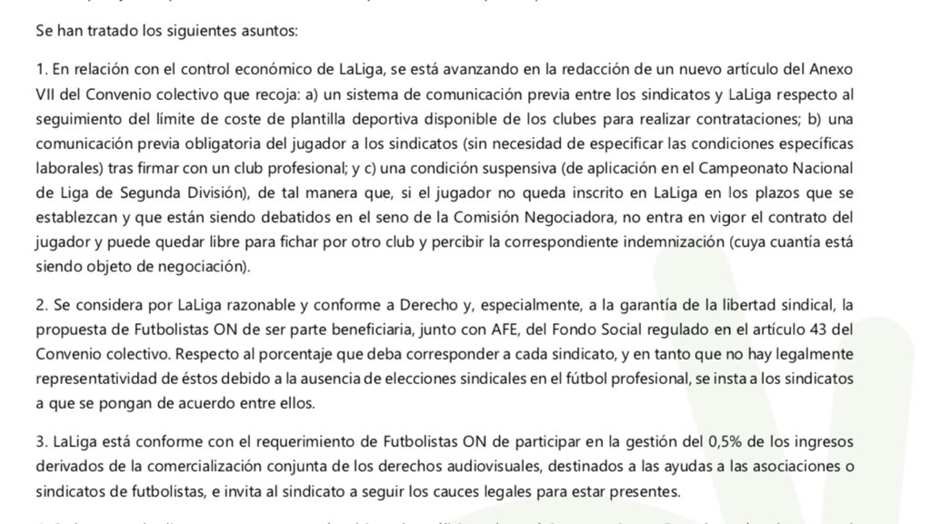 FutbolistasON's tweet photo. ⚽️ Comunicado sobre la reunión en @LaLiga 👌 https://t.co/nLYFthNoXV