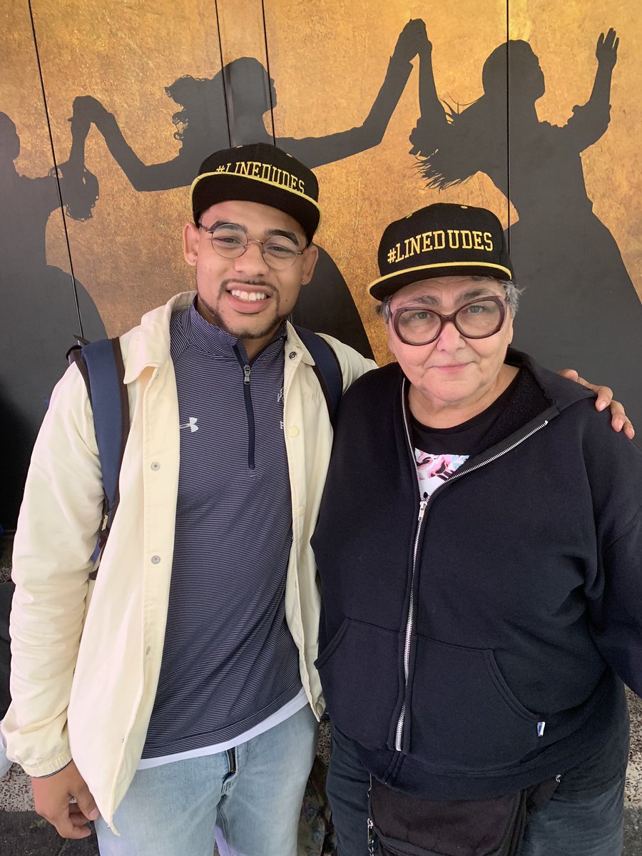 sold_inc's tweet photo. Our #linedudes bookends @hamiltonmusical Josiah the 19 year old baby of team with Ms Carol our 71 year old Mother Hen! #wewaitforyourwants #nevertooold #nevertooyoung #linesitters #linesitting #ham4less #hamiltonbway #hamildrop #ham4ham #orchestraseats https://t.co/SzR6AABAEz