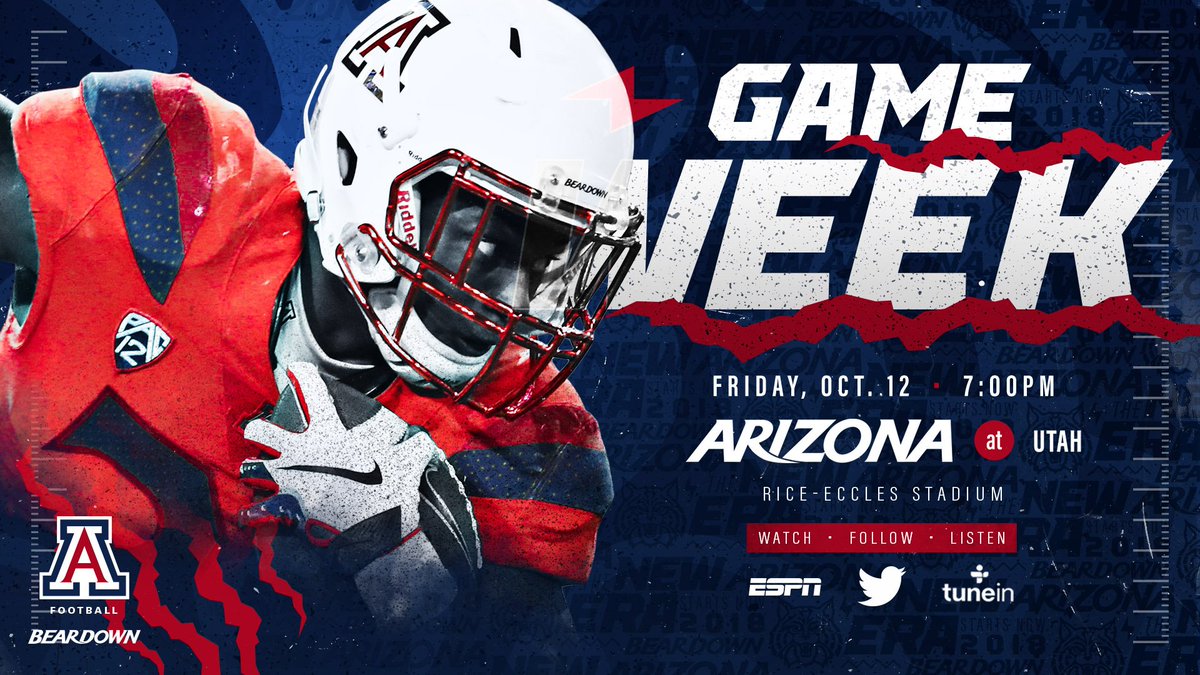 Heading to Utah! 🐻⬇️🅰️
🗓️ | 10.12.2018
📍 | Salt Lake City, Utah
🕐 | 7:00 PM MST
📺 | <a href="/espn/">ESPN</a>
📻 | <a href="/tunein/">TuneIn</a>
#BearDown | #EraZona