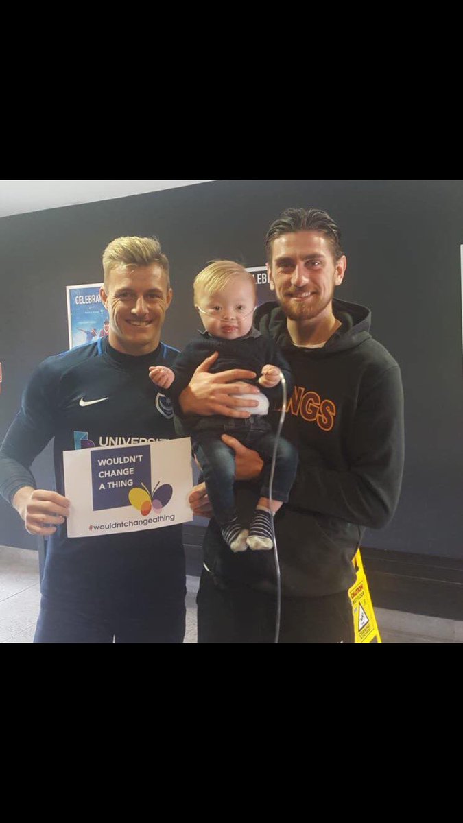 clarebirchie6's tweet photo. A massive thanks to the lads at Pompey football club for helping us by supporting Down syndrome awareness month with the #wouldntchangeathing charity https://t.co/yhrzxQTSks