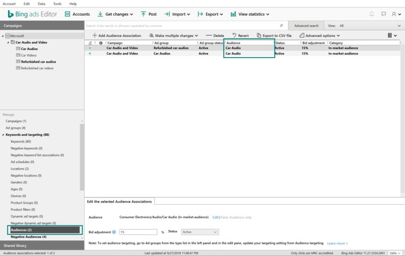 CharlesBoutin45's tweet photo. Bing Ads Editor now supports in-market audiences https://t.co/tQavGQxviU https://t.co/o7aXAxBjD1
