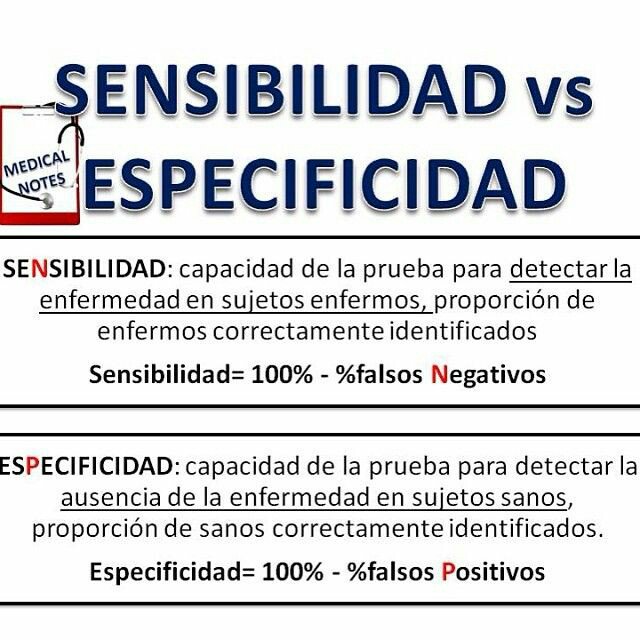 #Sensibilidad vs #especificidad #Infografia #medicalnotes