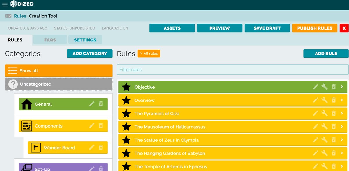 getDized's tweet image. #Dized just hit a huge milestone! The Content Creation Tool for Rules &amp;amp; FAQs is now available, and it&apos;s in the hands of our first group of publishers! It allows quick and easy content creation for the app. Check out some examples in these screenshots!